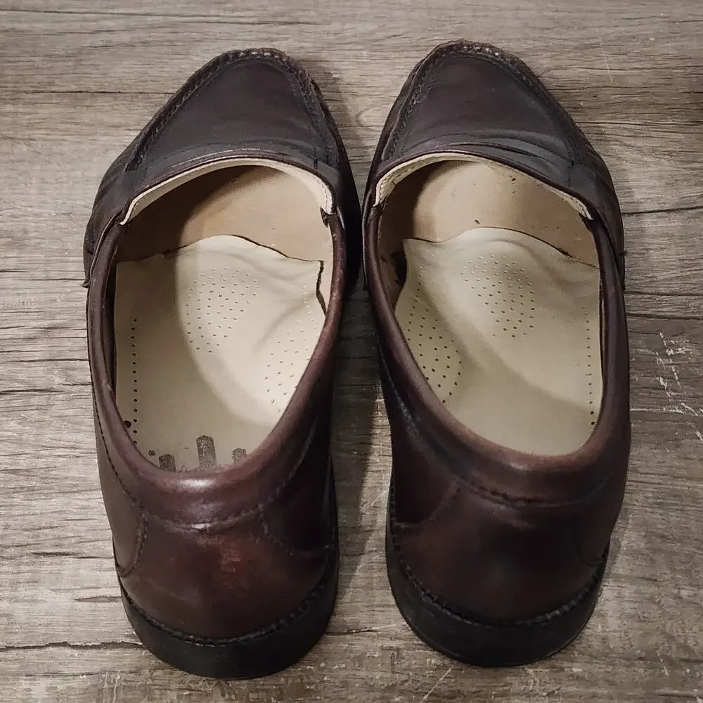 SAS Penny 40 Men's Leather Dress Slip-On Shoes Loafers Size 11 Wide Brown
